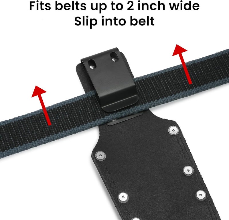 compuda Hammer Holder,Hammer Holder for Belt,Tool Holder Pliers Holster Knife Holster, Hammer Holster Made with Genuine Leather and Heavy-Duty Steel,for Construction Electrician Carpentry Garden Pruning. - Image 4